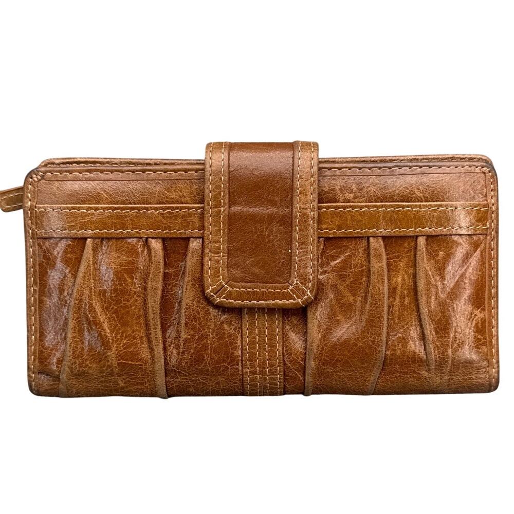 Fossil Y2k Tan Brown Soft Patina Leather Western Boho Wallet